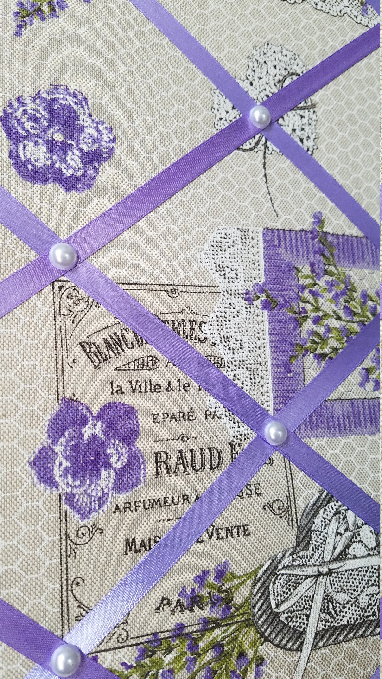 Lavender Themed Fabric Photo Memo Vision Board Etsy