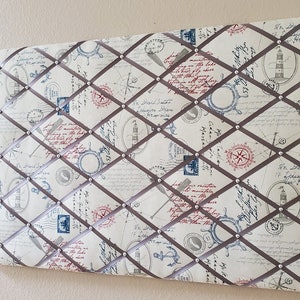 Large coastal themed fabric memo, photo, vision board