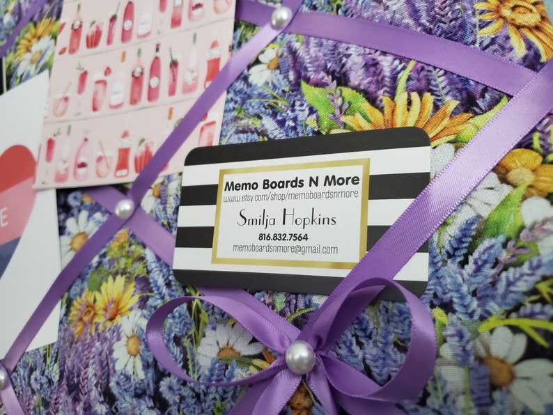 Lavender Field Themed Fabric Memo / Photo / Vision Board Etsy