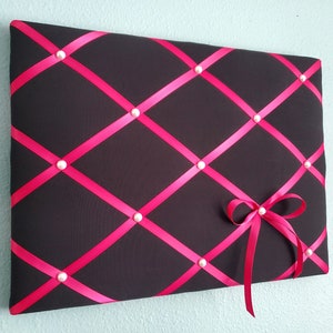 16x12in Black and pink fabric memo / photo / vision board