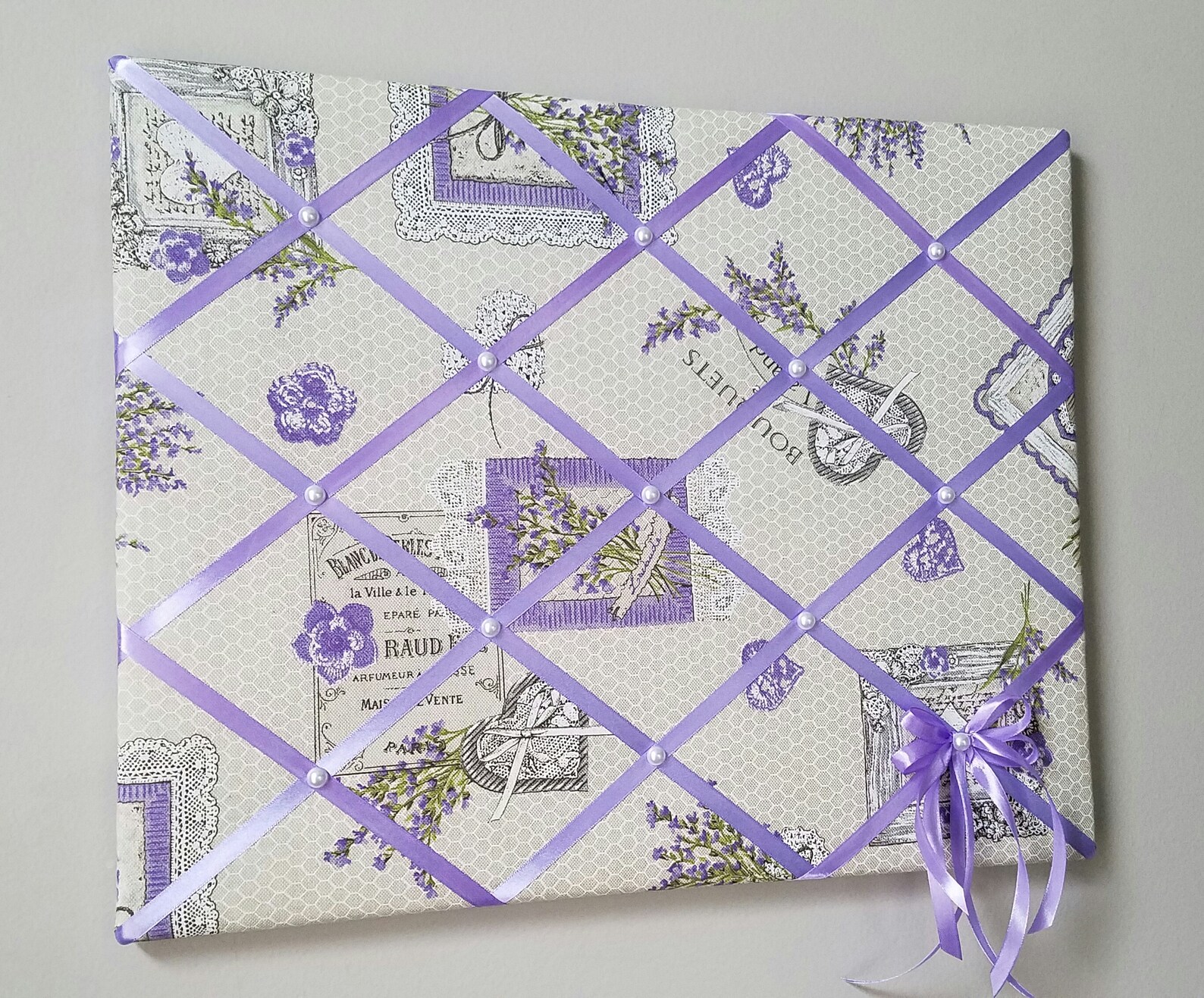 Lavender Themed Fabric Photo Memo Vision Board Etsy