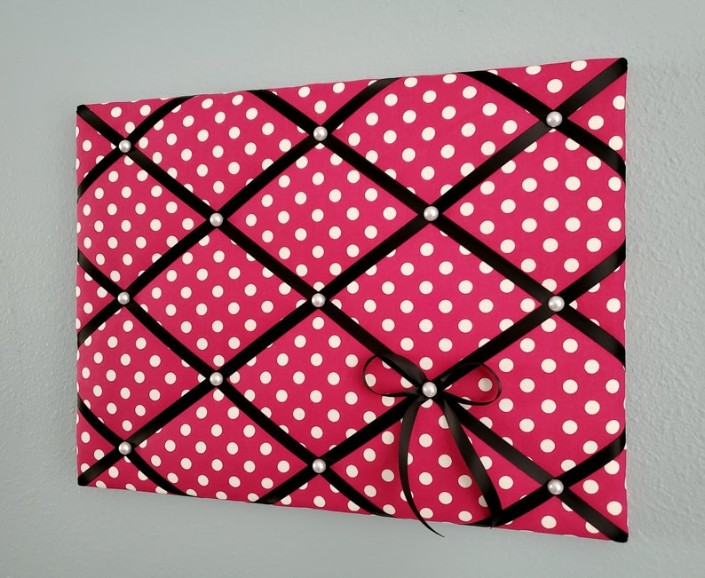Pink Polka Dot Fabric Memo / Photo / Vision Board Etsy