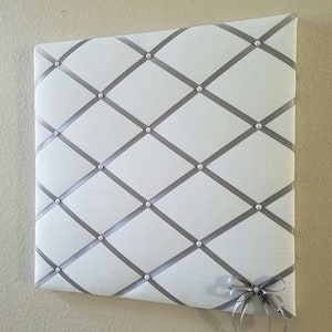 20x20in White linen fabric memo, photo, vision board