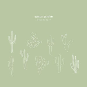 Imágenes prediseñadas de jardín de cactus: imágenes prediseñadas de desierto dibujadas a mano