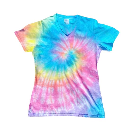 V-neck Pastel Tie Dye T Shirt Tiedye 