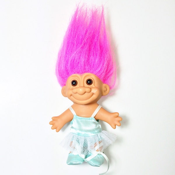 Ballerina Troll Doll - Russ Troll Doll - Pink Troll - 90's - Grunge - 80's Toys - Vinyl Toys - Trolls- Stocking Stuffer