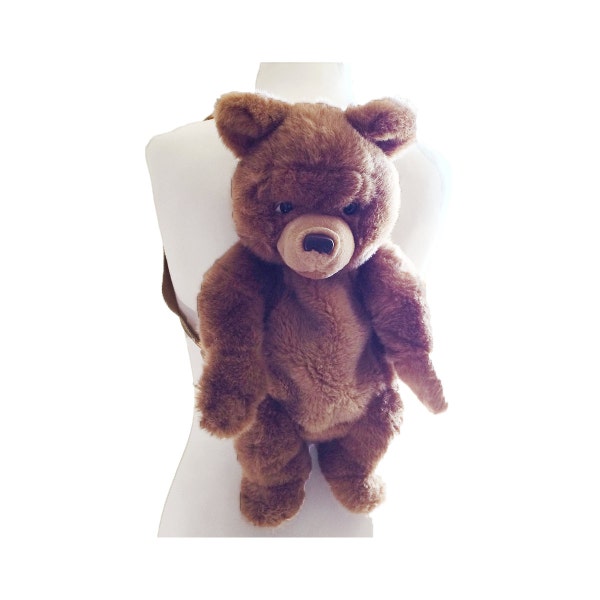 90's Teddy Bear Mini Backpack - Bear Backpack - Grunge - Furry Backpack - Bear Backpack - Mini Backpack