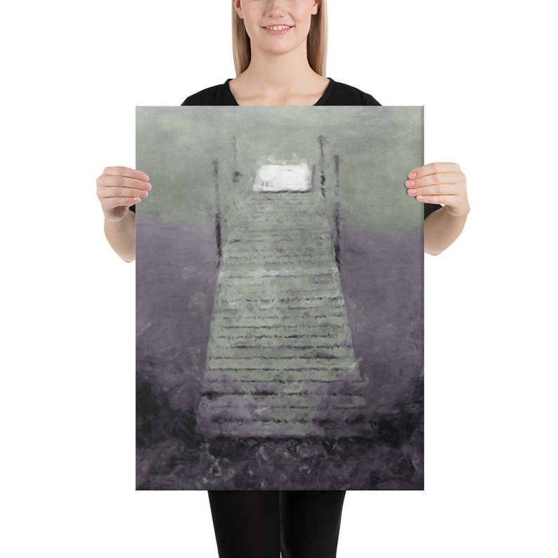The Red Silo Original Wall Art Black /& White Dock On Canvas