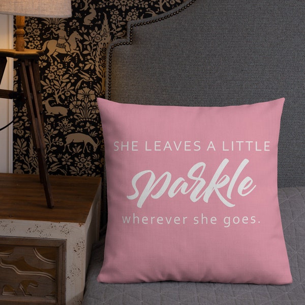 The Red Silo - She Leaves A Sparkle Graphic Premium Pillow