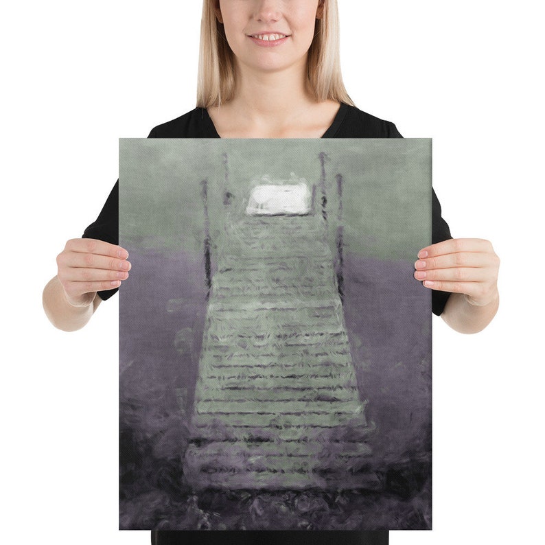 The Red Silo Original Wall Art Black /& White Dock On Canvas