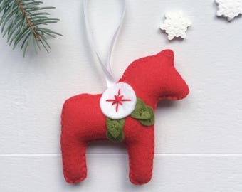Dala Pferd Ornament, Dala Pferd, Schwedische Weihnachtsverzierung, Pferd Ornament, Schwedische Weihnachten