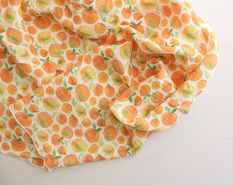 Organic Muslin Swaddle Blanket, Peach Baby Blanket, Baby Girl Blanket, Organic Swaddle Blanket