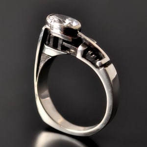 Modern women ring &quot;Praetentarum&quot;, Unusual engagement diamond ring, Unique engagement silver ring, Bespoke engagement ring