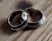 Unusual wedding bands, Couple silver ring set, Alternative wedding rings, Unique rings for couples, Steampunk silver ring "Aeternium"