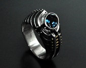 Contemporary statement sterling silver ring