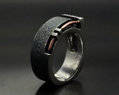 Mens ring Dystopian Minimalist ring Post apocalyptic techwear ring for men 925 silver "Tersusum"