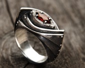 Modern unique sterling silver ring "Amarendum" | Contemporary statement bold silver ring | Statement ring for woman custom gemstone ring