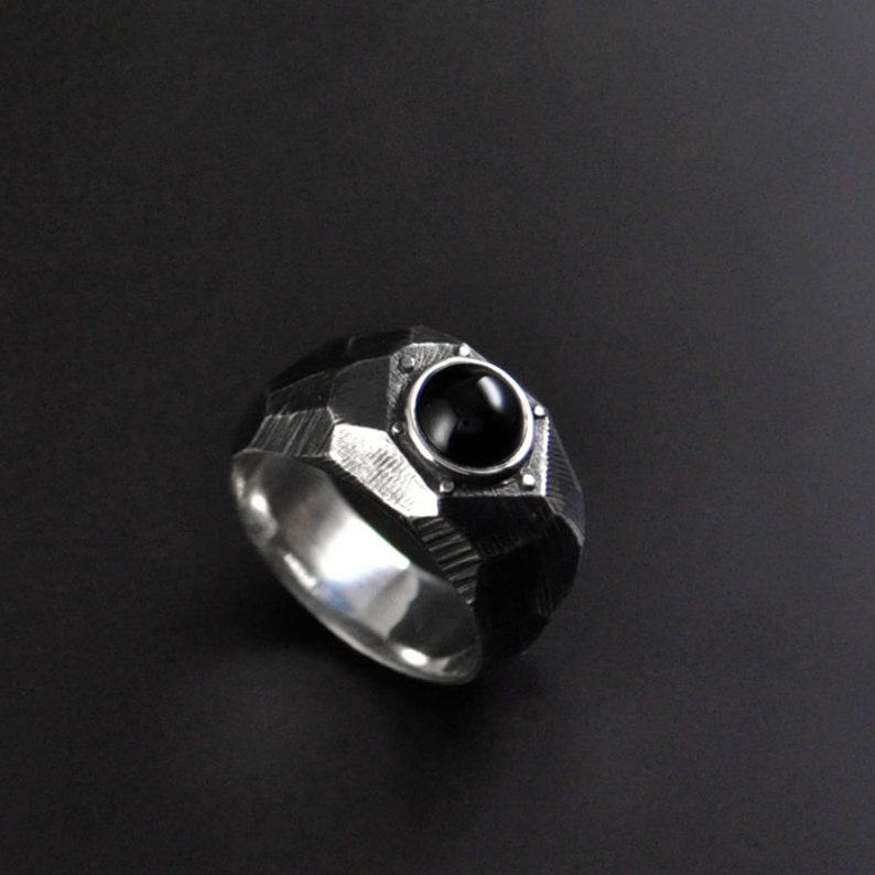 Modern Men/'s Statement Ring Brutalist Statement Ring Sterling Silver Contemporary Ring Lapidibus Contemporary Statement Ring