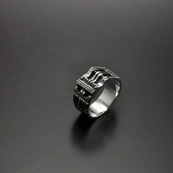 Pinky Ring for Men, Cyberpunk Ring, Industrial Band for Men