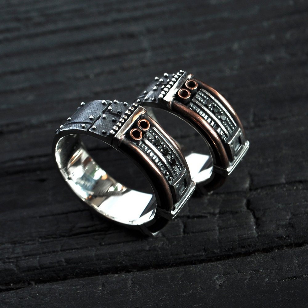 Gothic wedding rings deals his and hers