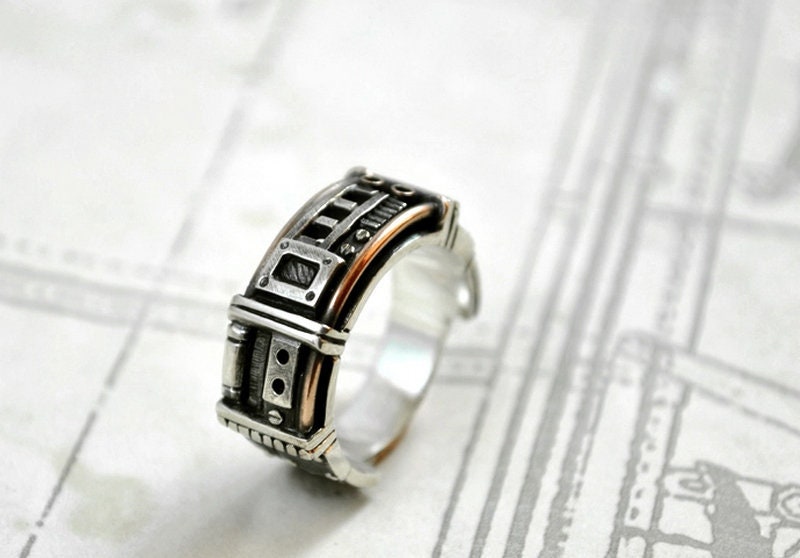 Steampunk wedding shop rings