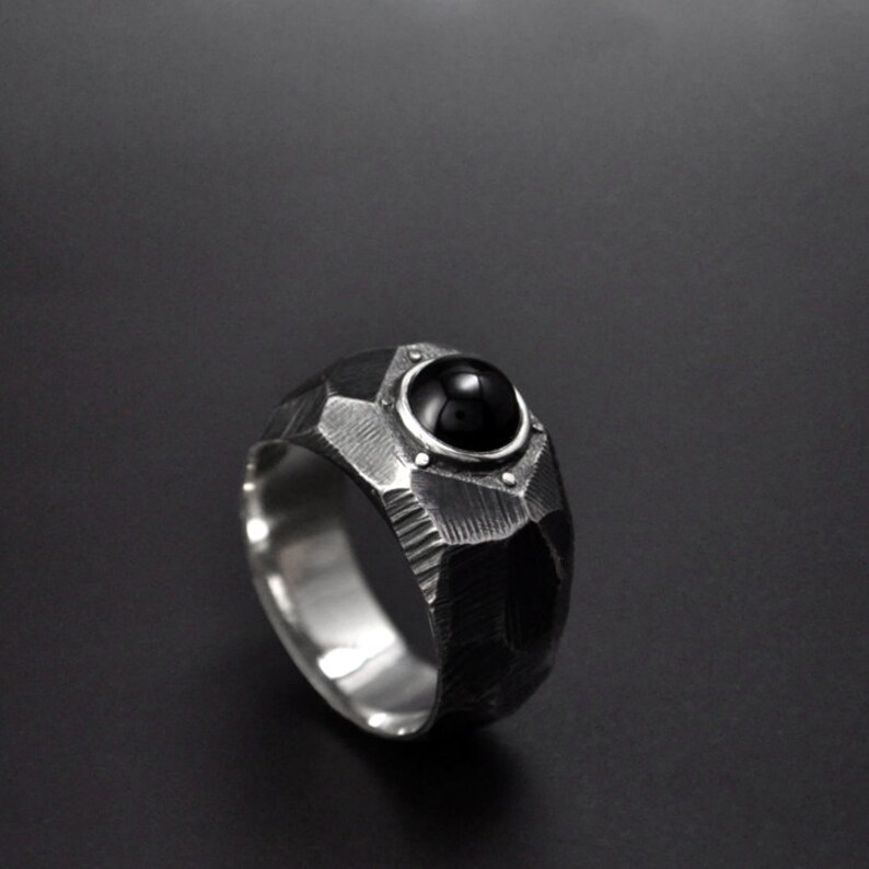 Modern Men/'s Statement Ring Brutalist Statement Ring Sterling Silver Contemporary Ring Lapidibus Contemporary Statement Ring