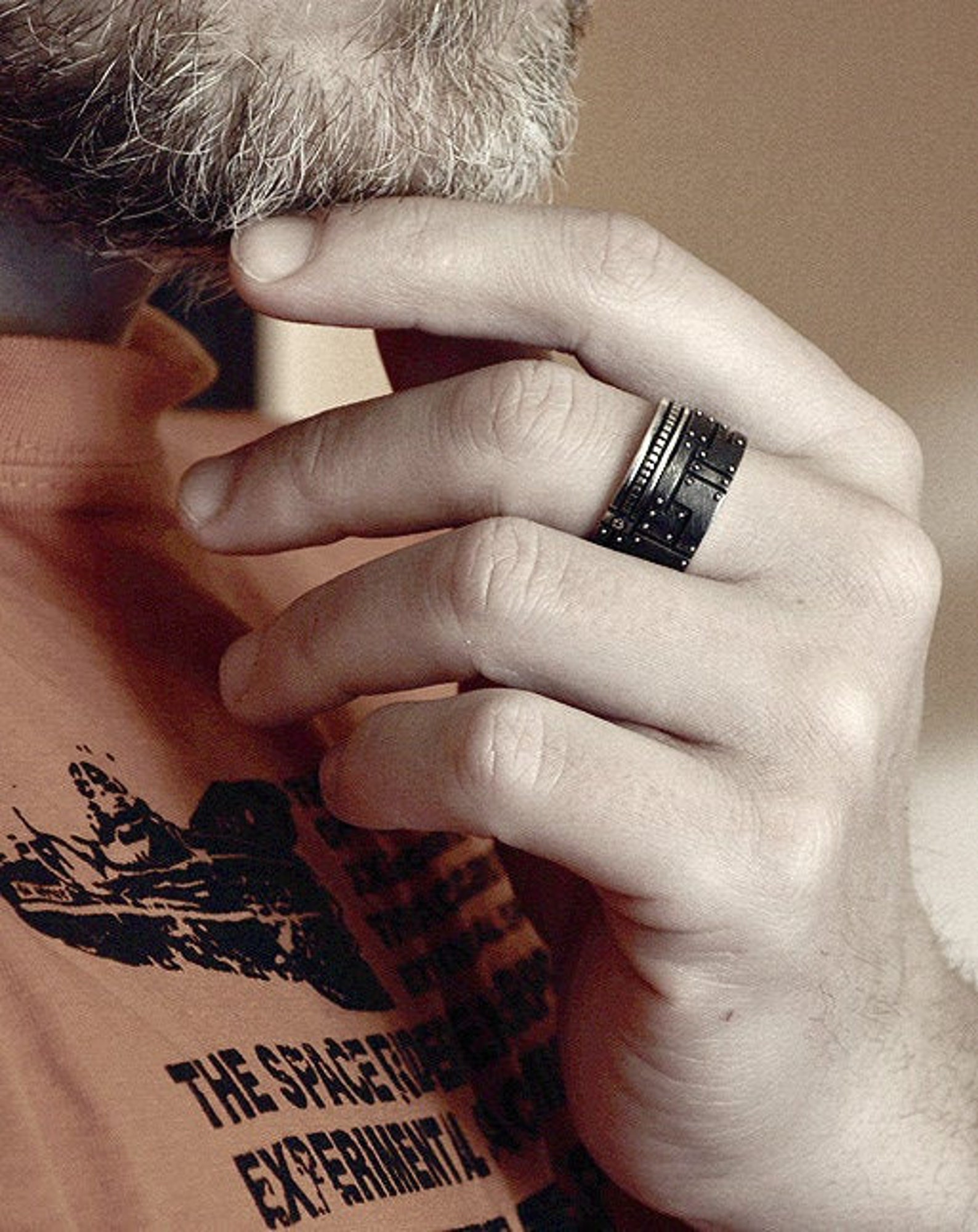 Mens Chunky Silver Ring olivierus Wide Silver Etsy