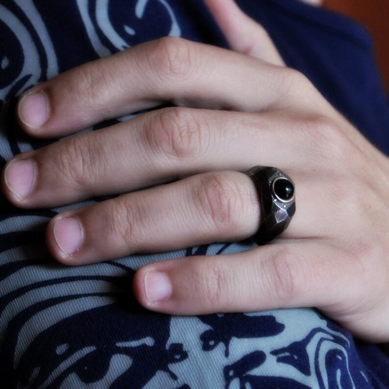 Modern Men/'s Statement Ring Brutalist Statement Ring Sterling Silver Contemporary Ring Lapidibus Contemporary Statement Ring