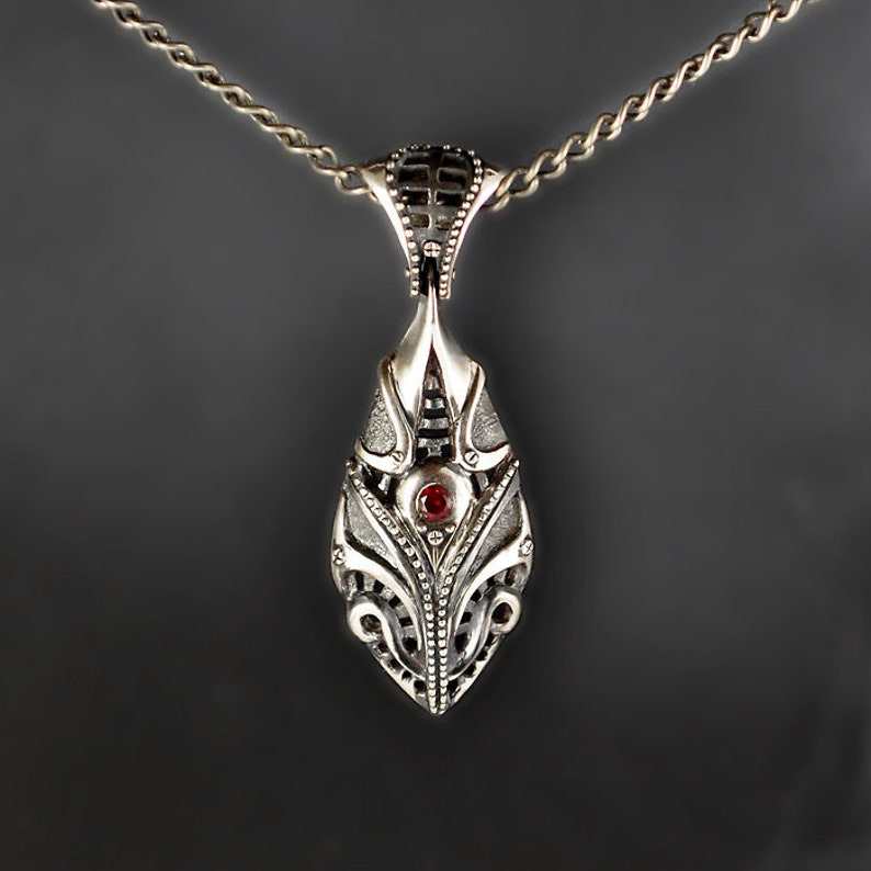Unique sterling silver fantasy pendant Dwarwen Etsy