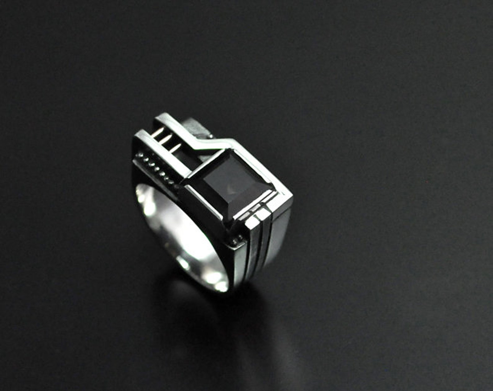 Amethyst Men Ring Cool Mens Ring Steampunk Ring Birthstone Etsy