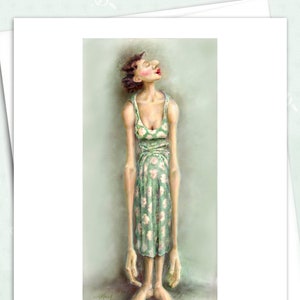 Art card, blank card, original card, funny card, women&#39;s card, greeting card, note card, inspirational card - &quot;Torso hug&quot; - NC71