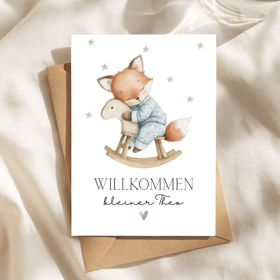 Editable Baby Birth Announcement Card – Boho – Canva Template A6 & 5x7 ...