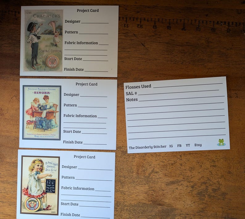 Cross Stitch Project Information Cards (25) - Etsy