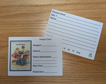 Floss Used Treadle Machine Project Cards