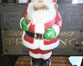Vintage Christmas Santa Claus Blow Mold Lighted Holiday Yard Decorative Figure