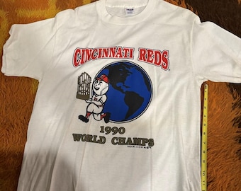Vintage 1990 Cincinnati Reds World Champs T-Shirt MLB Baseball Tee RARE 90s