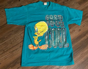 Vintage 1995 Cool Tweety Bird Rap Tee Shirt Size M Looney Tunes Warner Brother