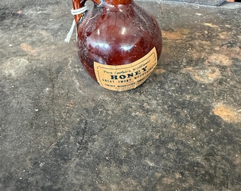 Vintage Miniature Honey Jug Great Smoky Mountains Tennessee Stoneware Advertising