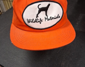 Gorra de caza estilo camionero con cierre ajustable, malla naranja brillante, de Vintage Wildlife Materials