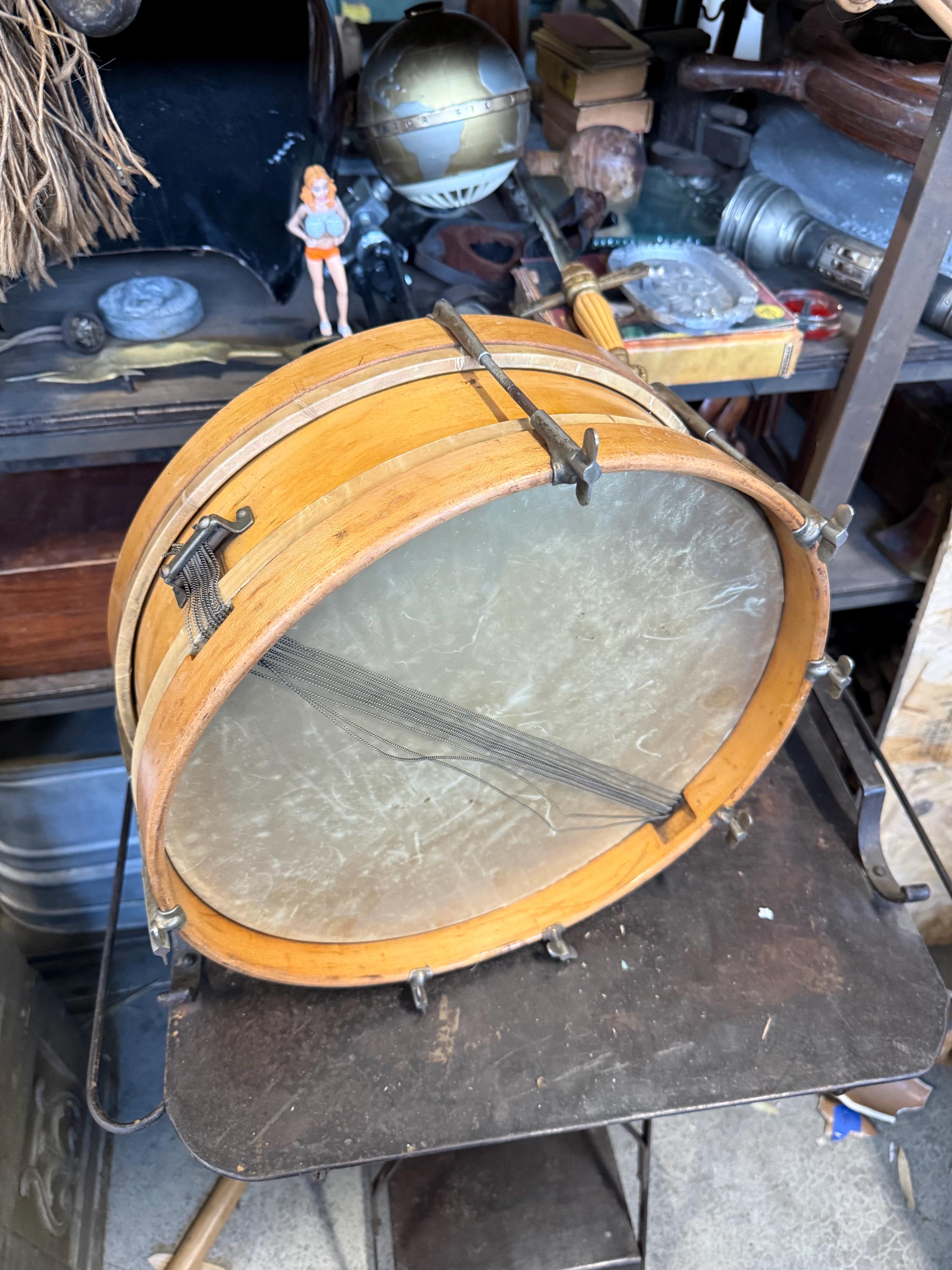 Antique 1900s Rope Tension Snare Drum 7 Lug Parade Military Lodge Band ...