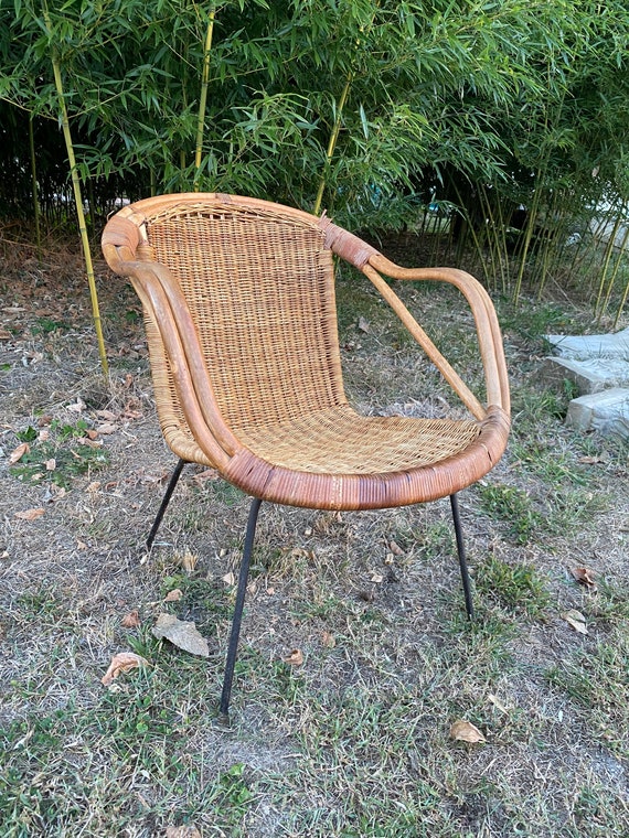 Mid century online bamboo chair