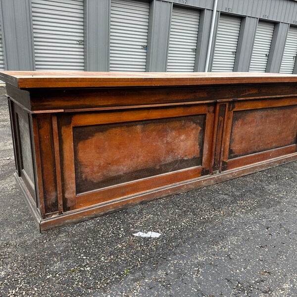 1900s Antique Maple Candy Store Counter Kitchen Island General Store Country TV Stand Living Room Farmhouse