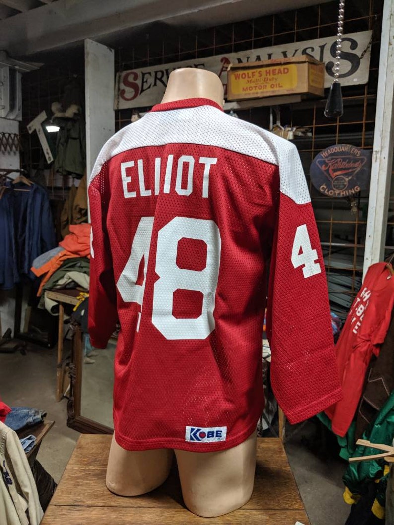 1980s Men/'s Whittier Wings Hockey Jersey Shirt Skating Sports Kobe Size M