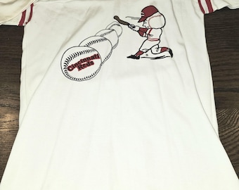 Retro Cincinnati Reds Baseball Mr. Redlegs Mascot T-Shirt White MLB Fan Apparel