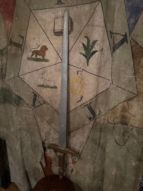 Antique 1900s Sword Knight Sign Knights Lodge Frat