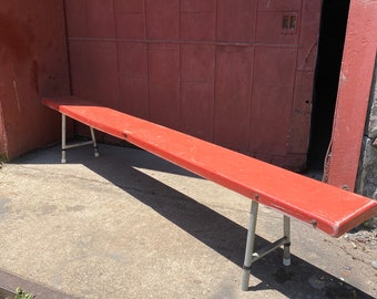 1960s Fiberglass Gym Bench Mid Century Modern Porch Mudroom Miller Knoll Red Pool