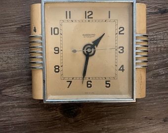 1930s Art Deco Wall Clock Hammond Stewardess Diner Kitchen Clock Rare Antique