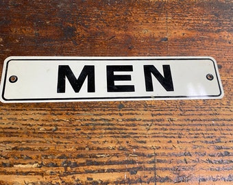 1940s Mens Restroom Sign Advertising Folk Art Country Gas Oil Vintage