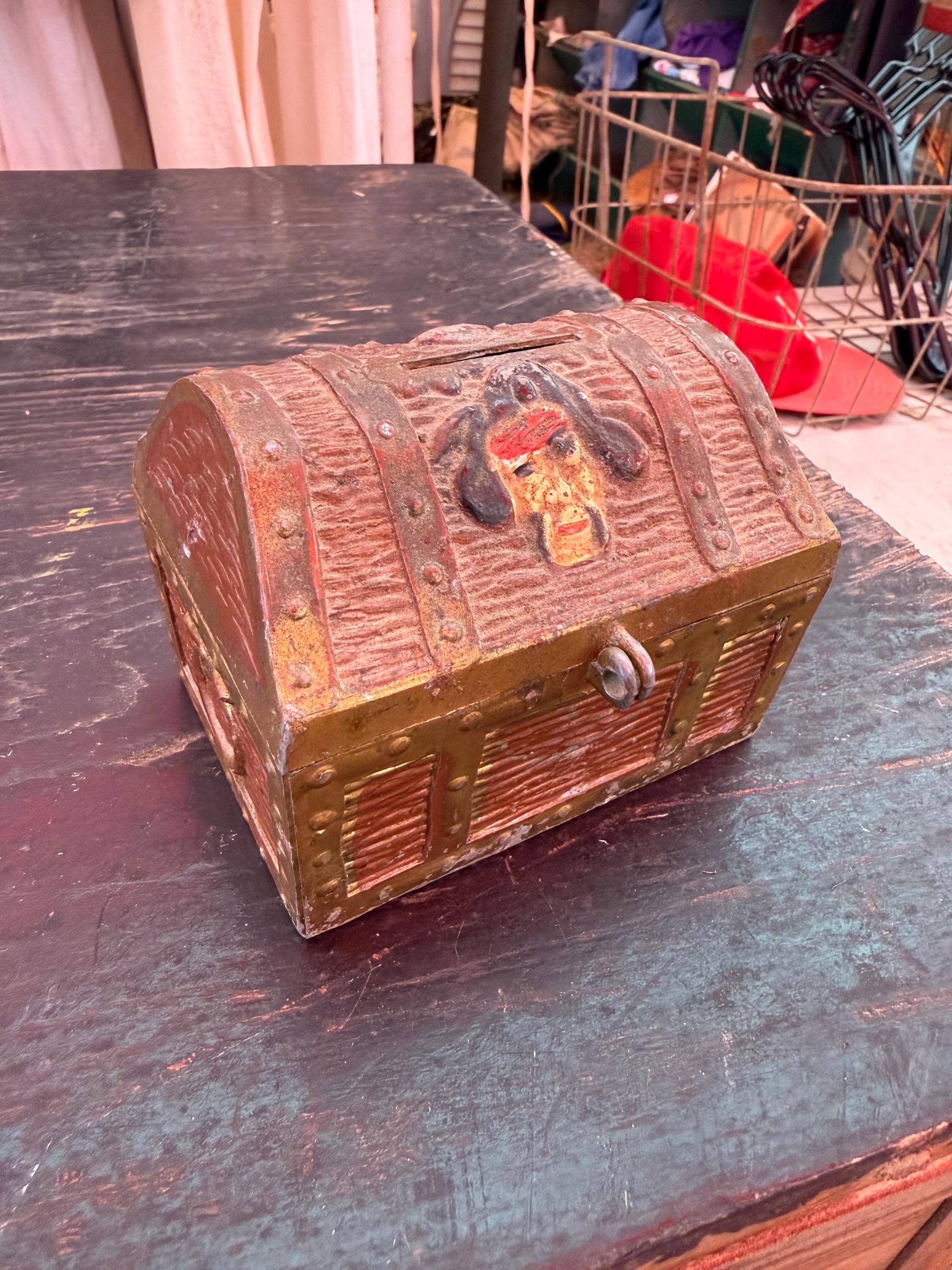 Vintage Metal Pirate Treasure Chest Bank | E.J. Kahn Company 