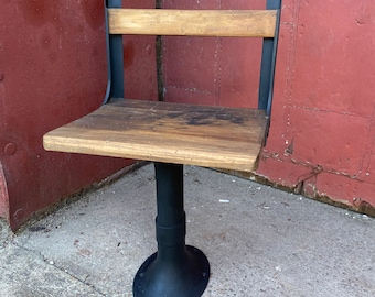 1950s Industrial Floor Mount Adjustable Machinist Chair Stool Kitchen Entryway Porch Rustic